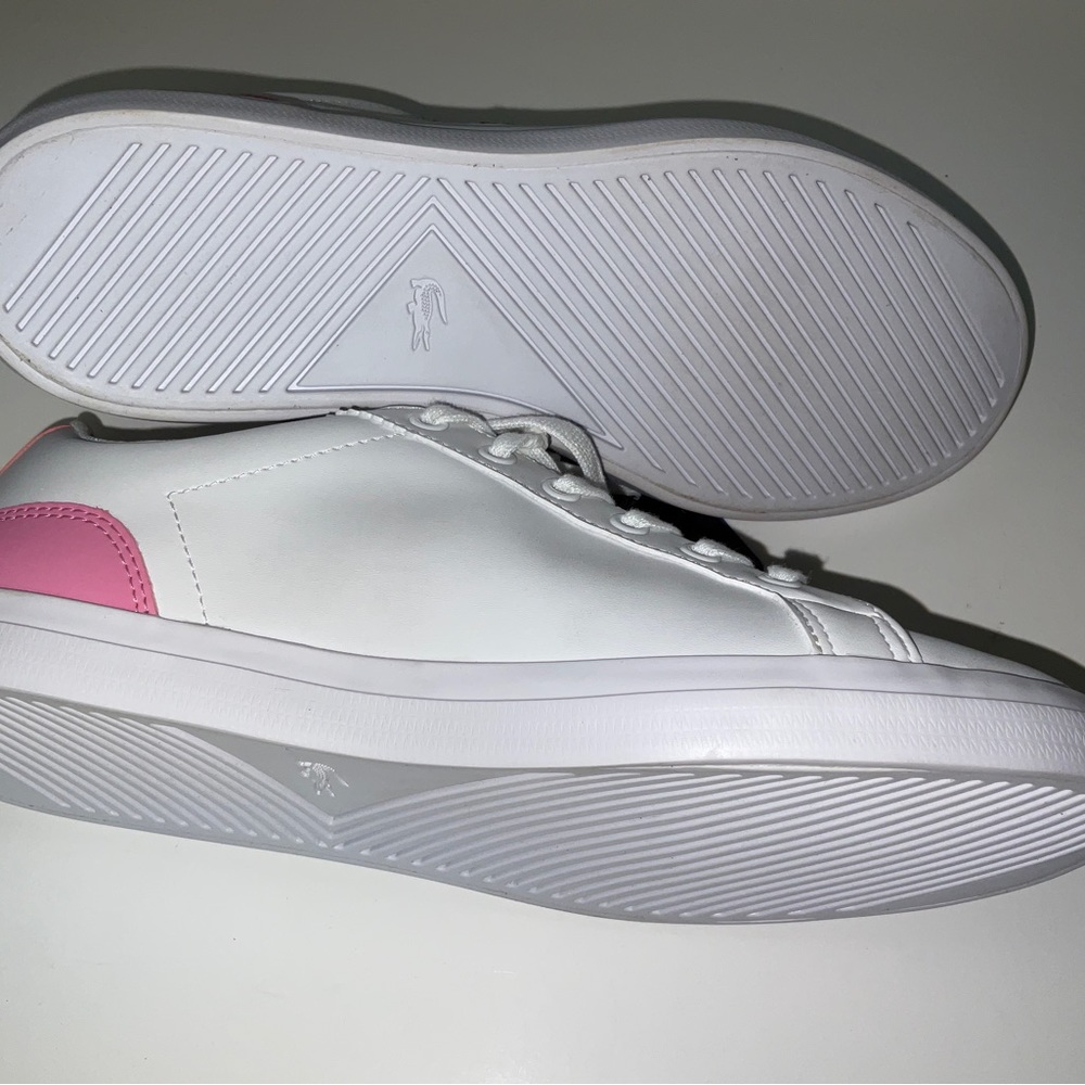 NIB Women’s Lacoste Lerond Sneakers White & Pink Size 6 - Picture 5 of 6